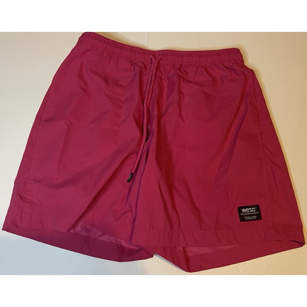WESC Swim Trunks Mens Large Pink Board Shorts Drawstring Mesh Lined Beach Surf L
